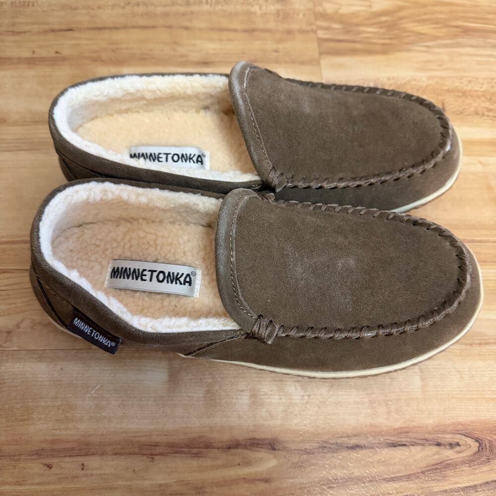 Minnetonka Men's Tilden Moccasin Suede Slipper Size 9M Brown 41007